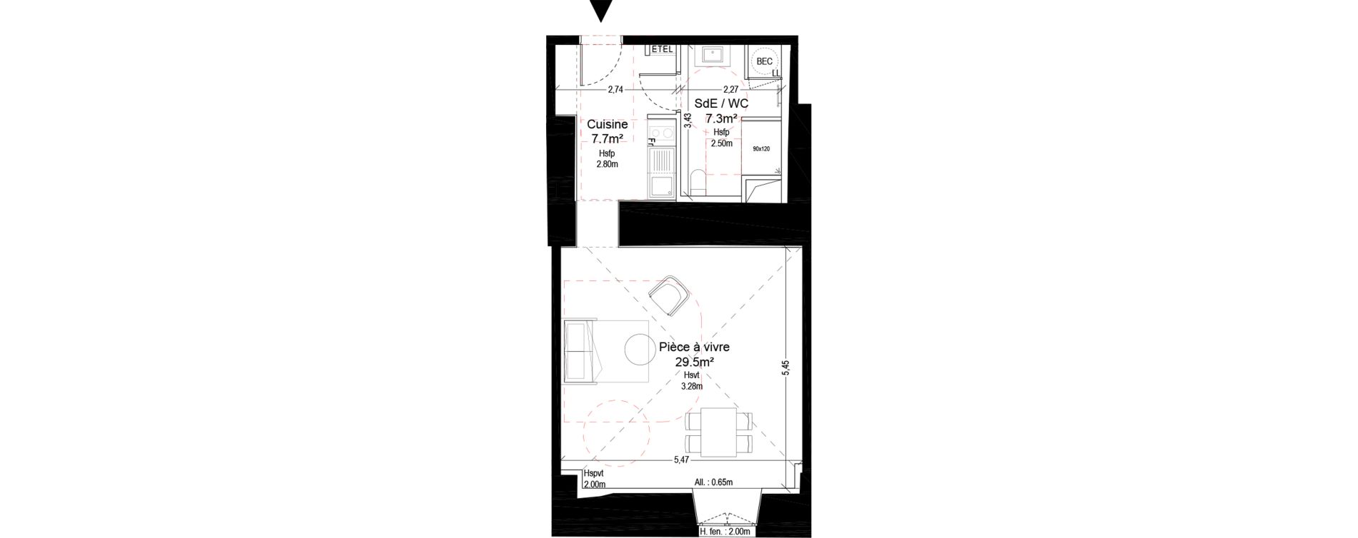 Appartement T1 de 44,50 m2 &agrave; Clermont-Ferrand Lecoq