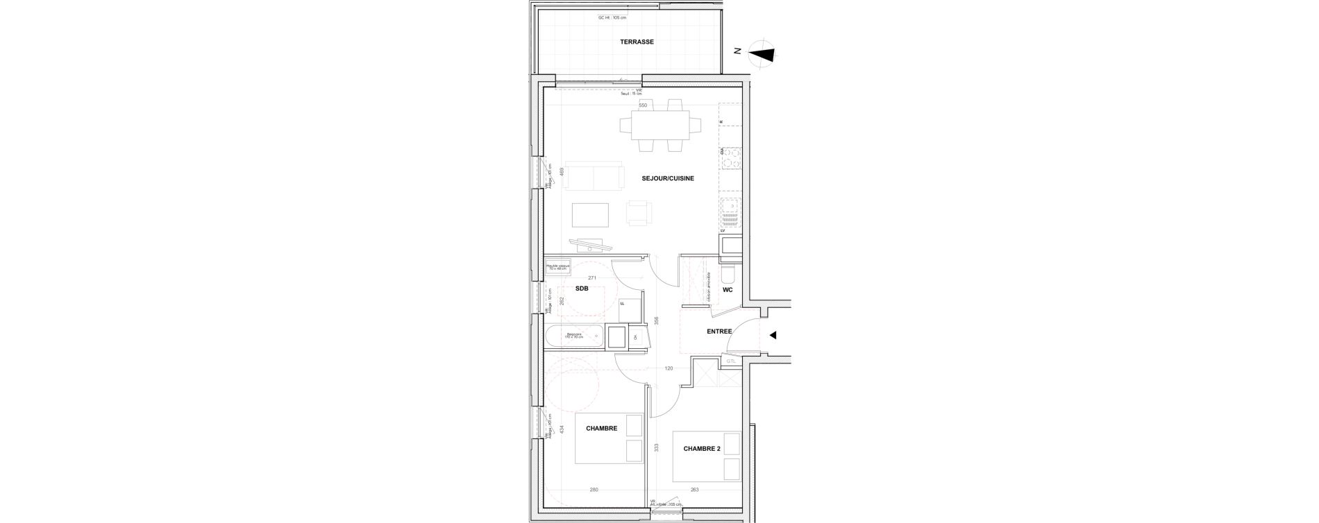 Appartement T3 de 62,20 m2 &agrave; Clermont-Ferrand Saint-jean