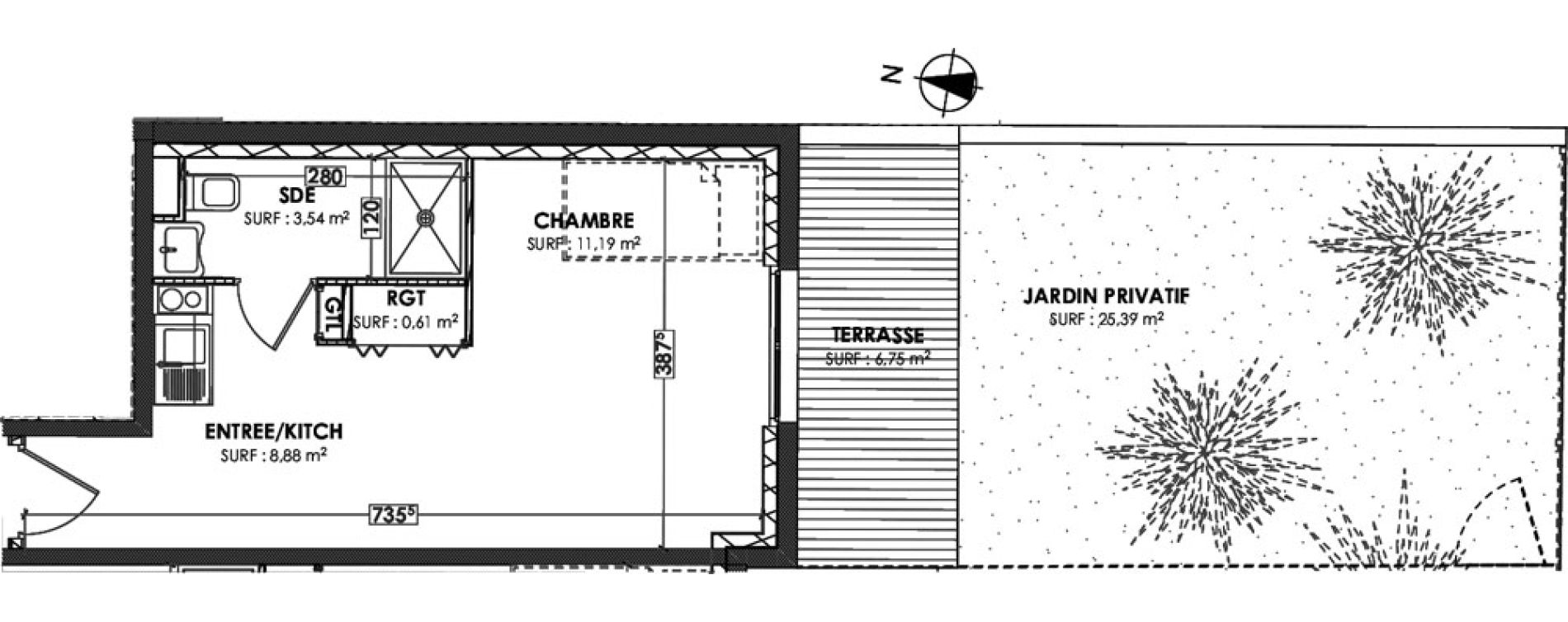 Appartement T1 de 24,22 m2 &agrave; Clermont-Ferrand La pradelle
