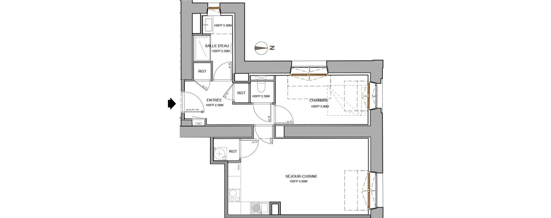 Appartement T2 de 46,88 m2 &agrave; Clermont-Ferrand Centre ville