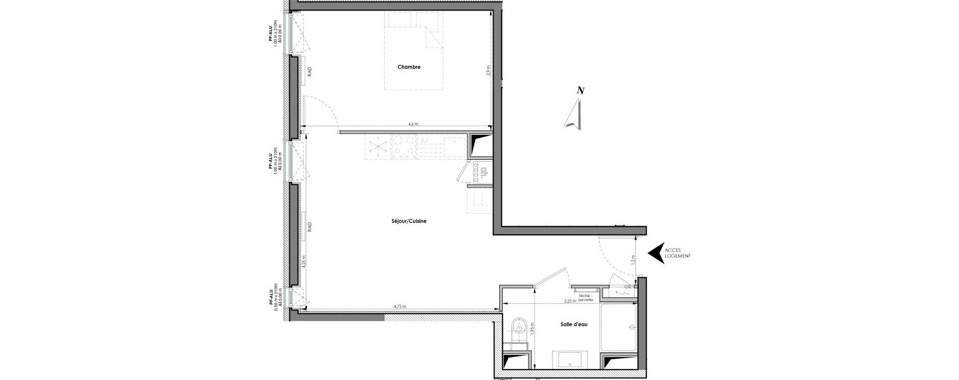 Appartement T2 de 41,80 m2 &agrave; Clermont-Ferrand Blatin