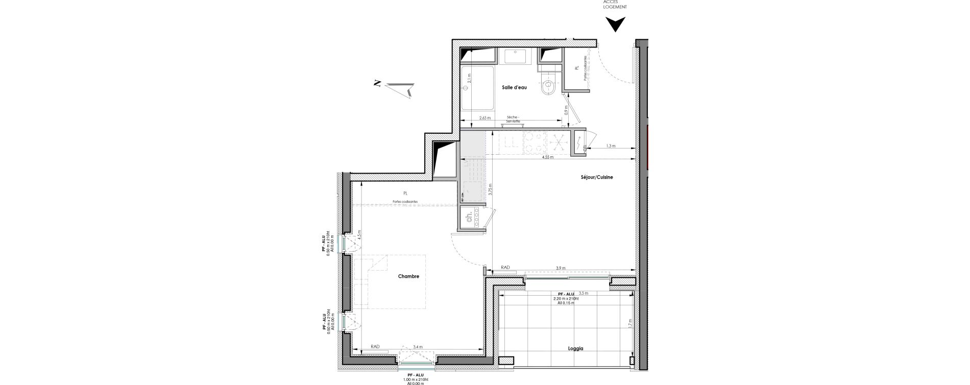 Appartement T2 de 39,09 m2 &agrave; Clermont-Ferrand Blatin