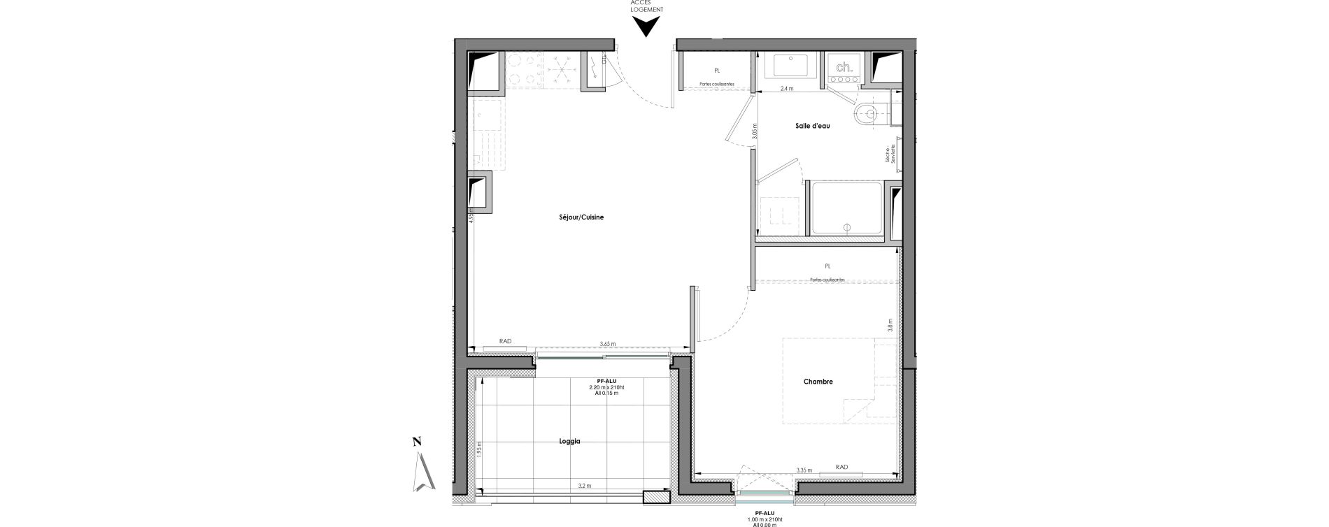 Appartement T2 de 39,15 m2 &agrave; Clermont-Ferrand Blatin
