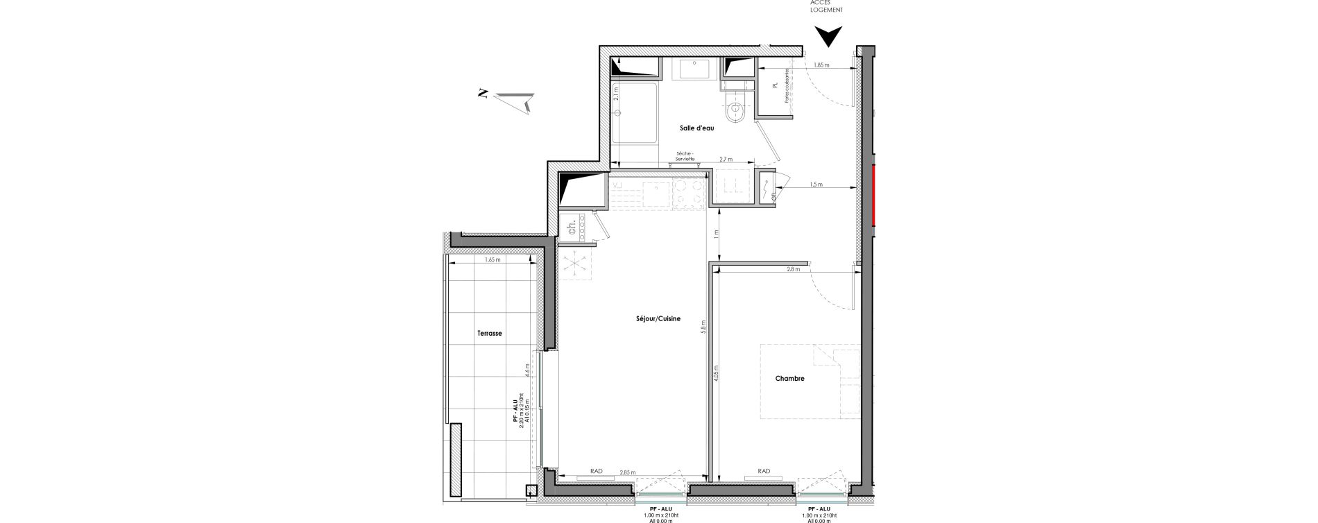 Appartement T2 de 40,10 m2 &agrave; Clermont-Ferrand Blatin