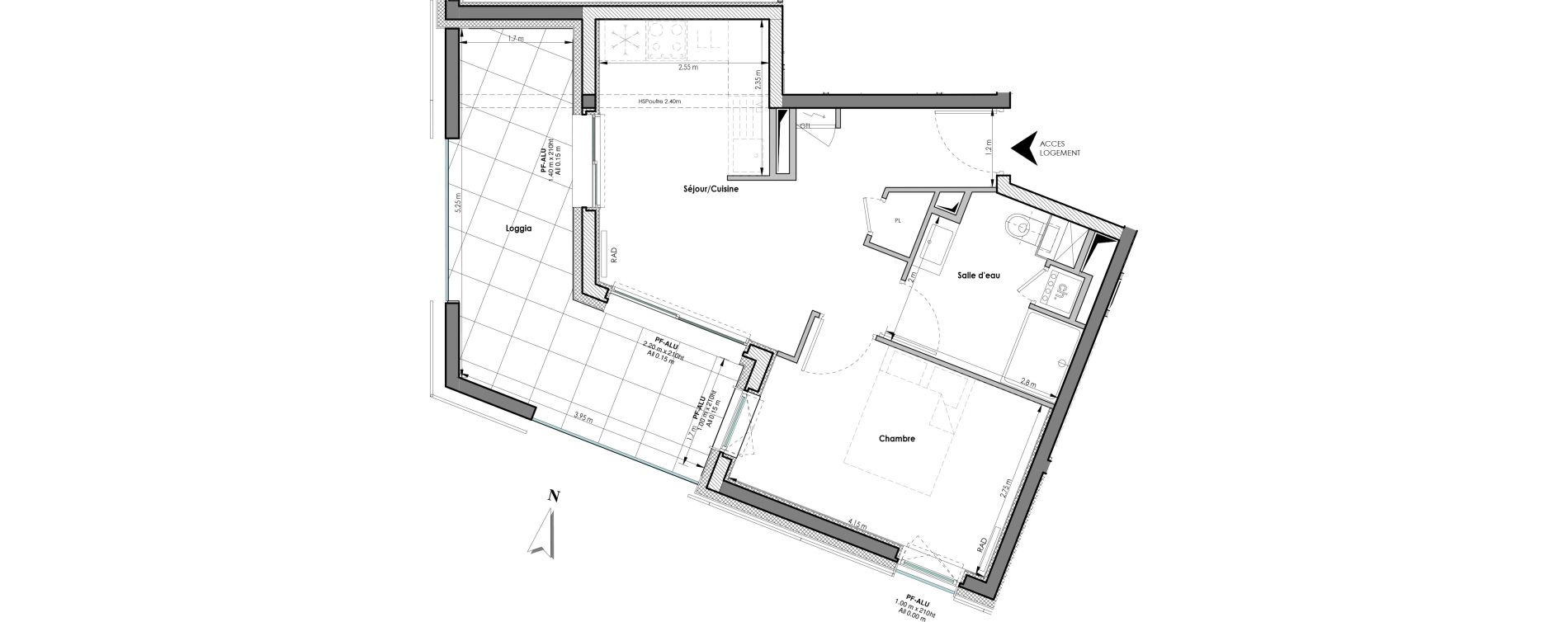 Appartement T2 de 35,89 m2 &agrave; Clermont-Ferrand Blatin