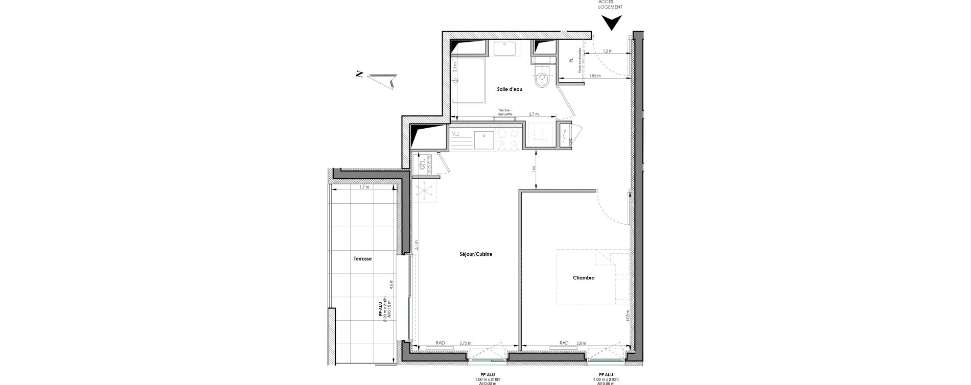 Appartement T2 de 39,67 m2 &agrave; Clermont-Ferrand Blatin
