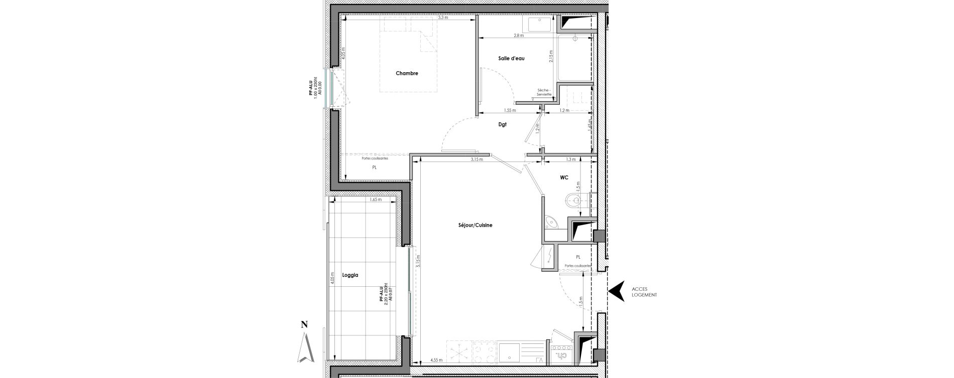 Appartement T2 de 42,97 m2 &agrave; Clermont-Ferrand Blatin