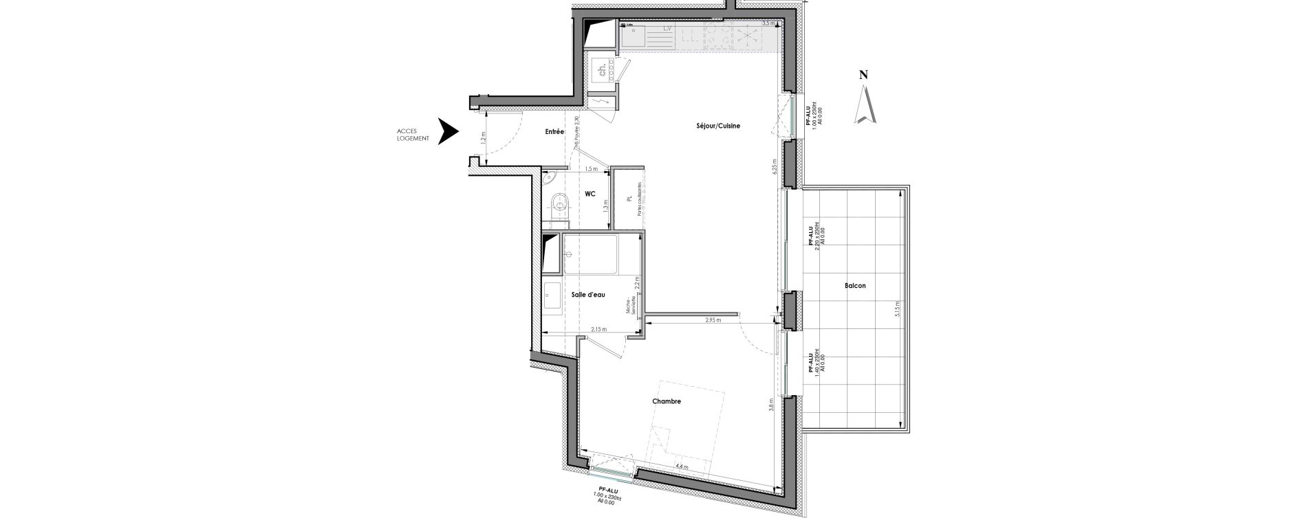 Appartement T2 de 45,84 m2 &agrave; Clermont-Ferrand Blatin
