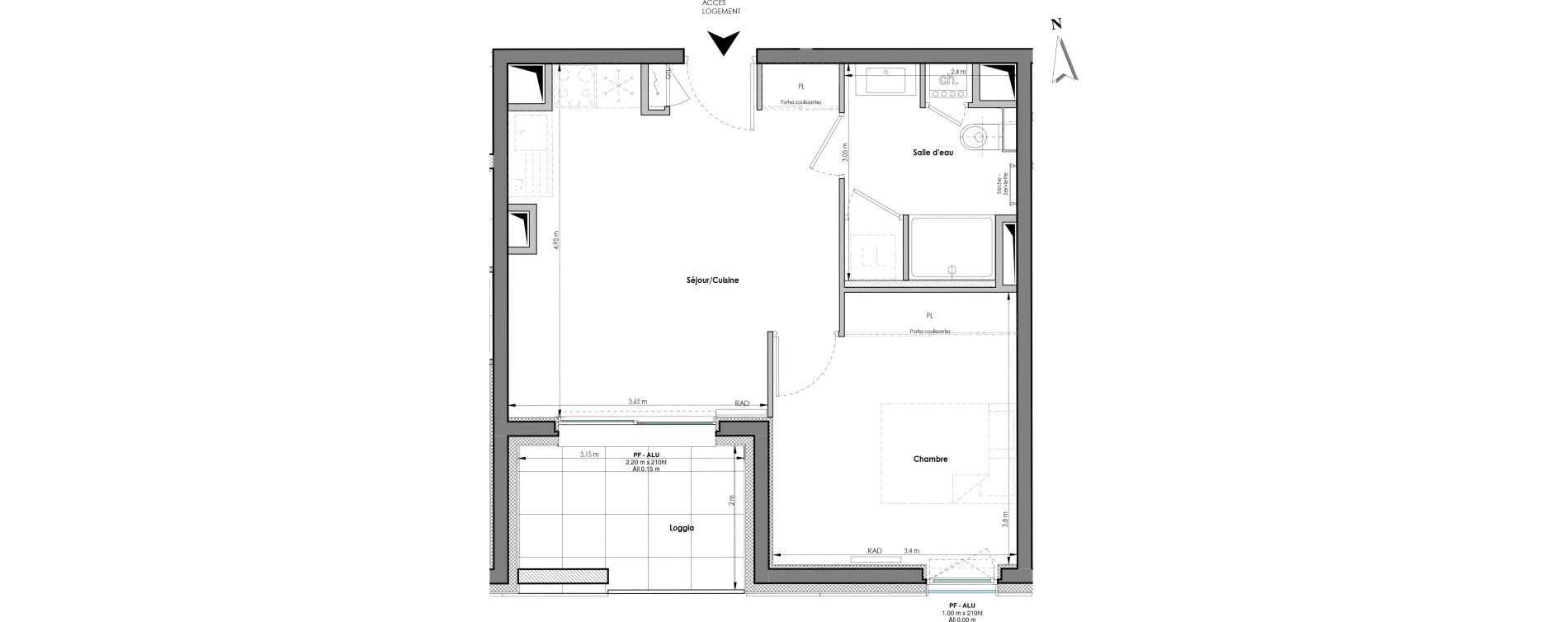 Appartement T2 de 39,42 m2 &agrave; Clermont-Ferrand Blatin