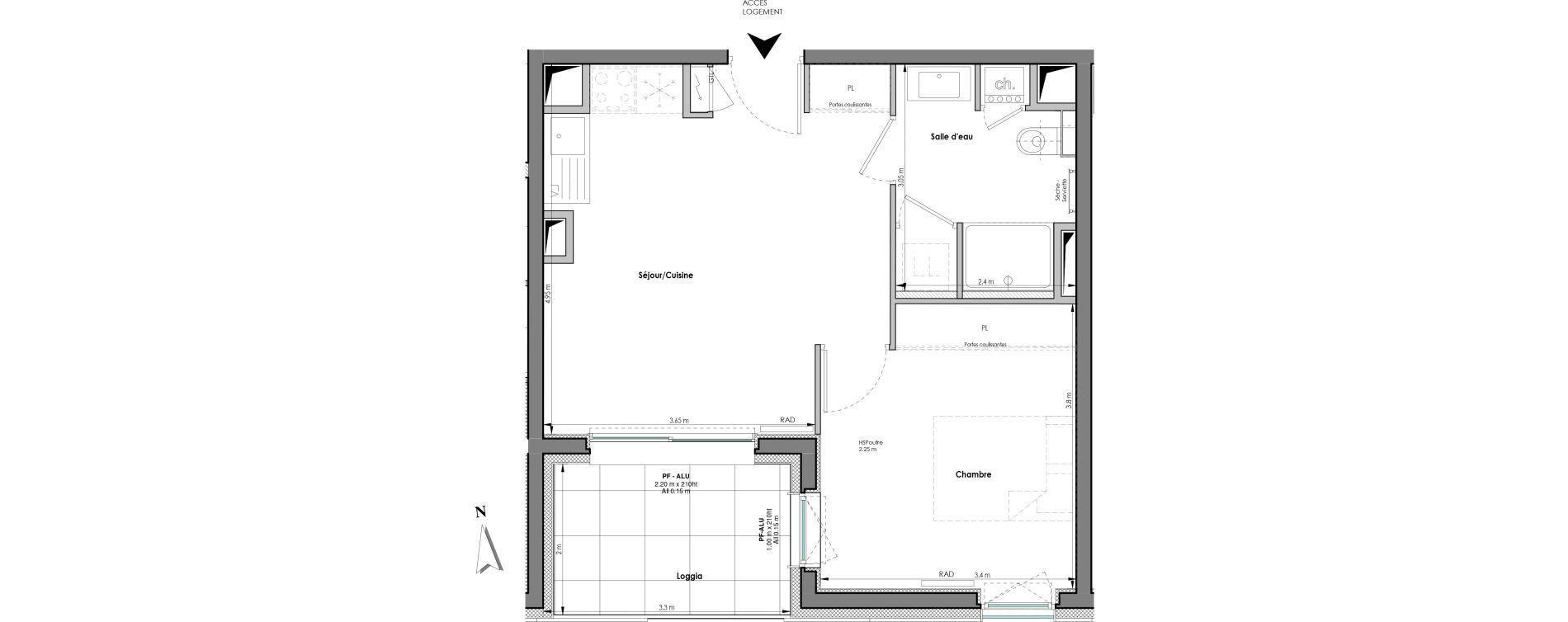 Appartement T2 de 39,42 m2 &agrave; Clermont-Ferrand Blatin