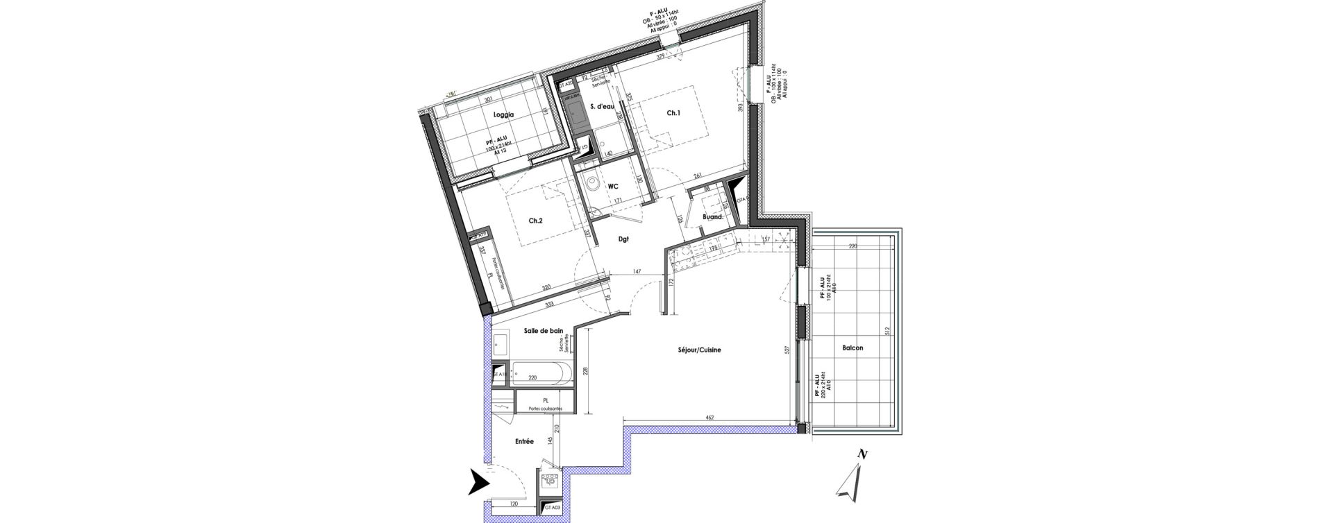 Appartement T3 de 71,83 m2 &agrave; Clermont-Ferrand Blatin