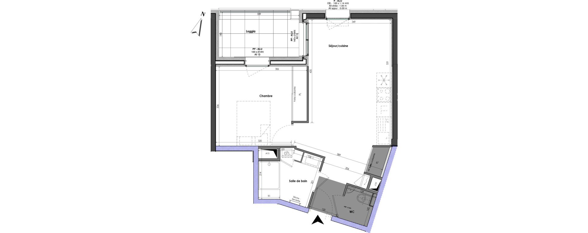 Appartement T2 de 43,85 m2 &agrave; Clermont-Ferrand Blatin