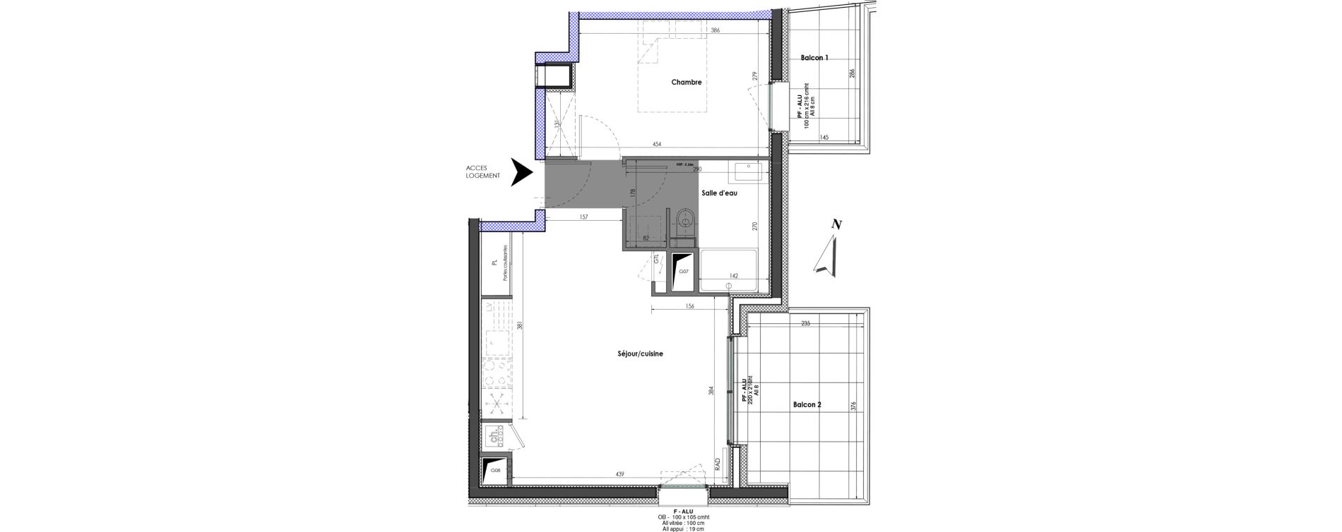 Appartement T2 de 43,09 m2 &agrave; Clermont-Ferrand Blatin