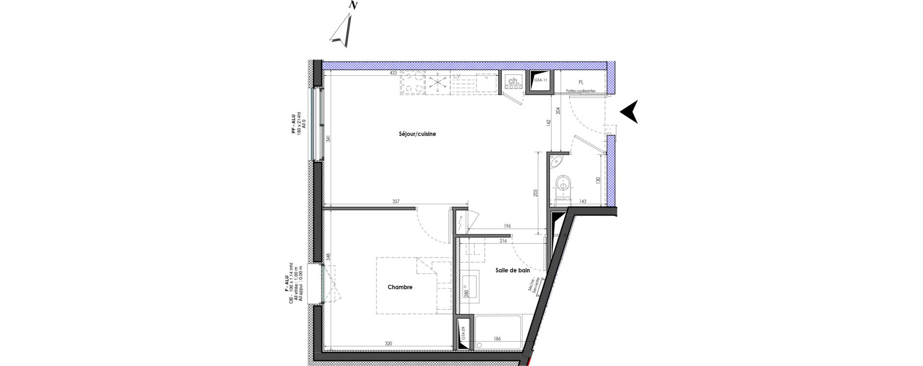 Appartement T2 de 41,15 m2 &agrave; Clermont-Ferrand Blatin