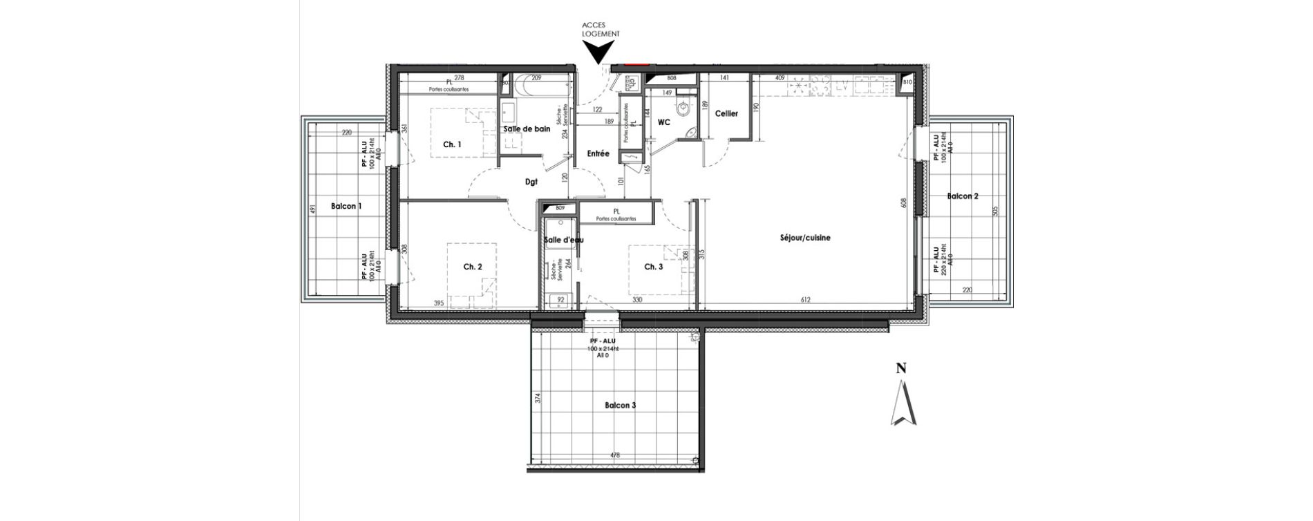 Appartement T4 de 93,53 m2 &agrave; Clermont-Ferrand Blatin