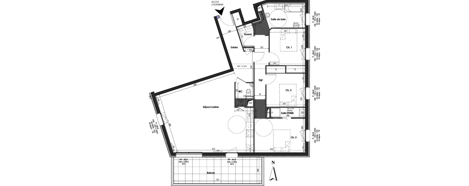 Appartement T4 de 105,04 m2 &agrave; Clermont-Ferrand Blatin