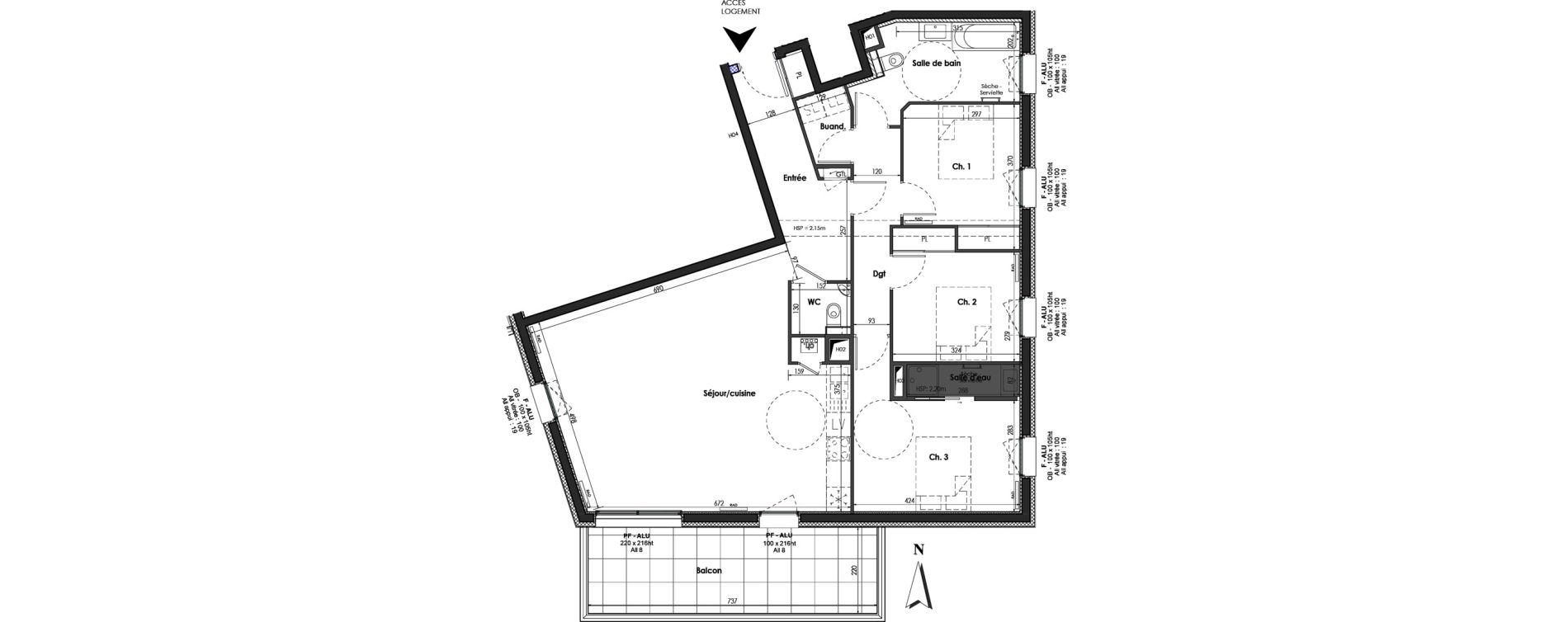Appartement T4 de 104,94 m2 &agrave; Clermont-Ferrand Blatin