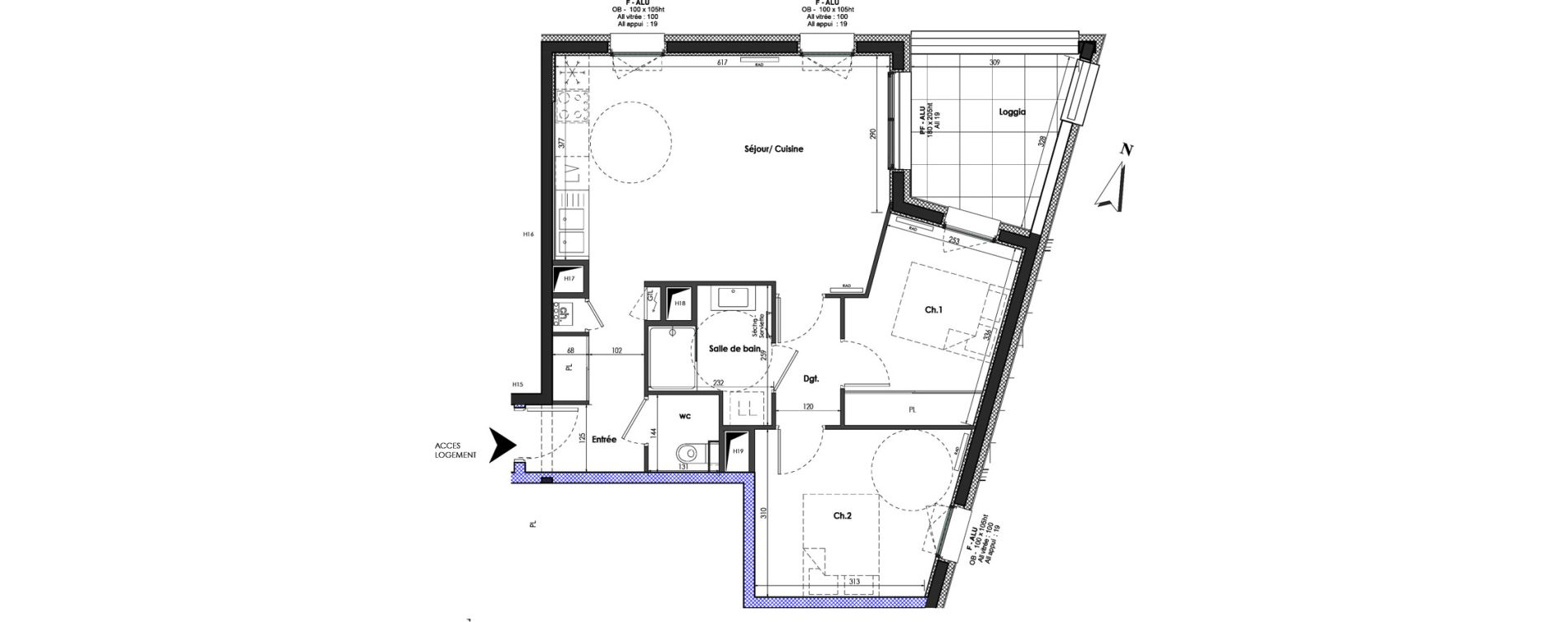 Appartement T3 de 61,30 m2 &agrave; Clermont-Ferrand Blatin