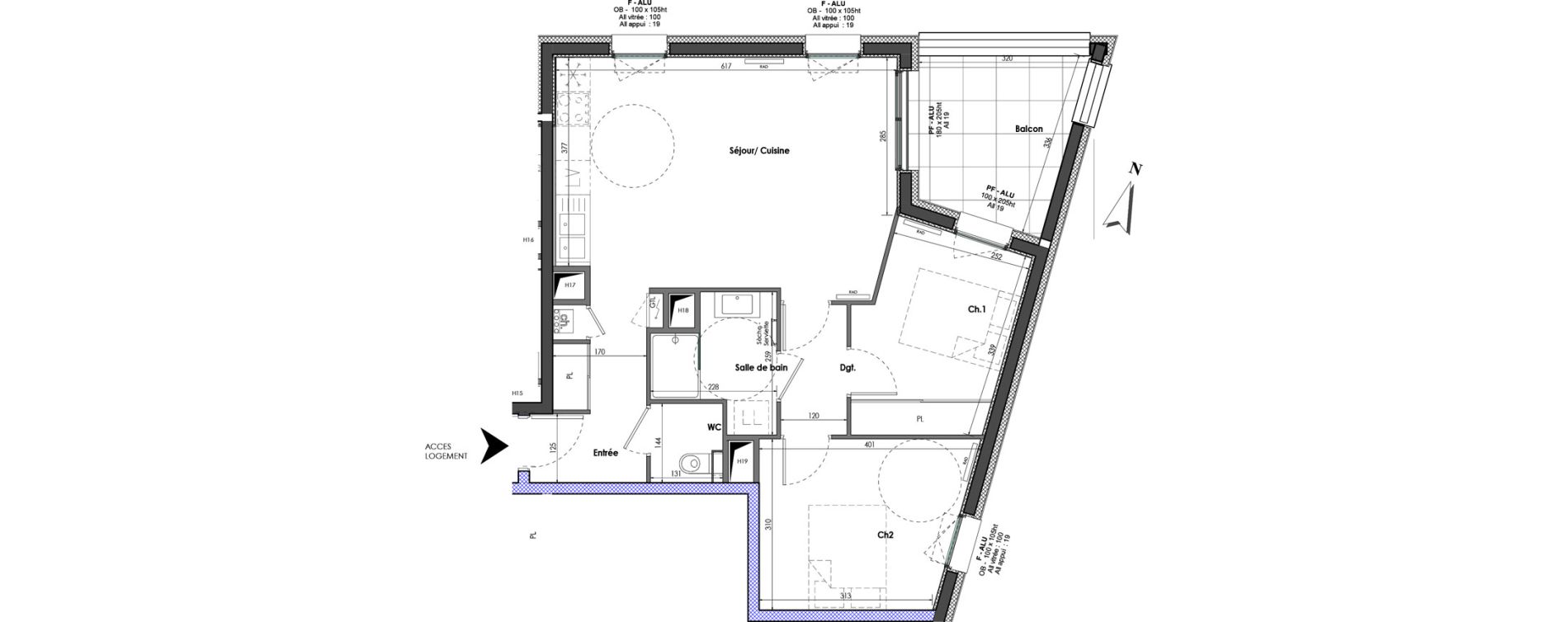 Appartement T3 de 61,13 m2 &agrave; Clermont-Ferrand Blatin