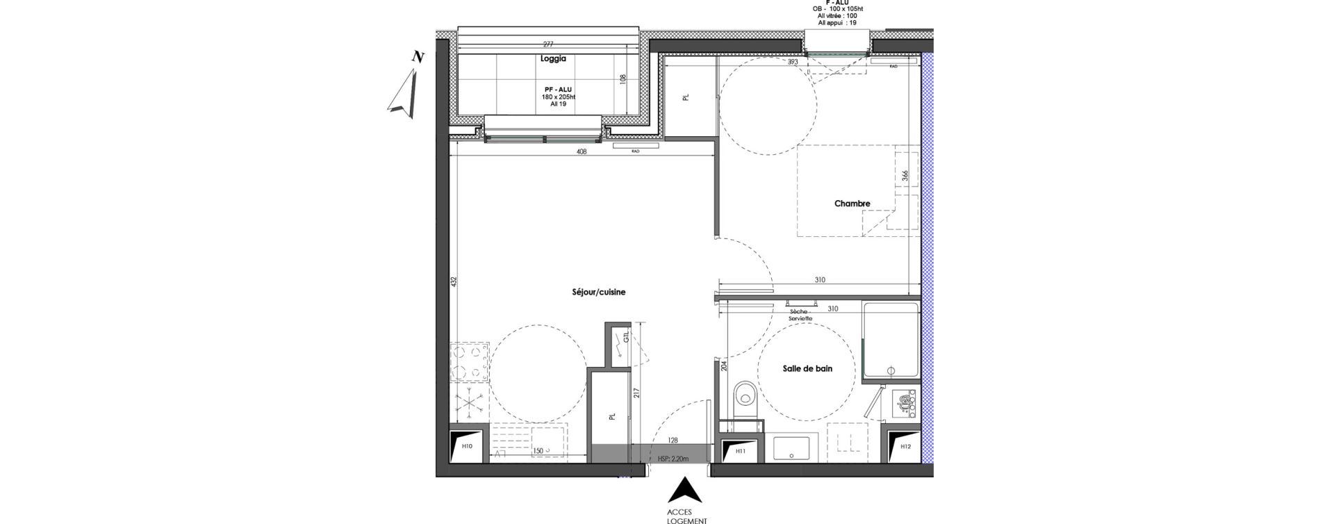 Appartement T2 de 38,69 m2 &agrave; Clermont-Ferrand Blatin