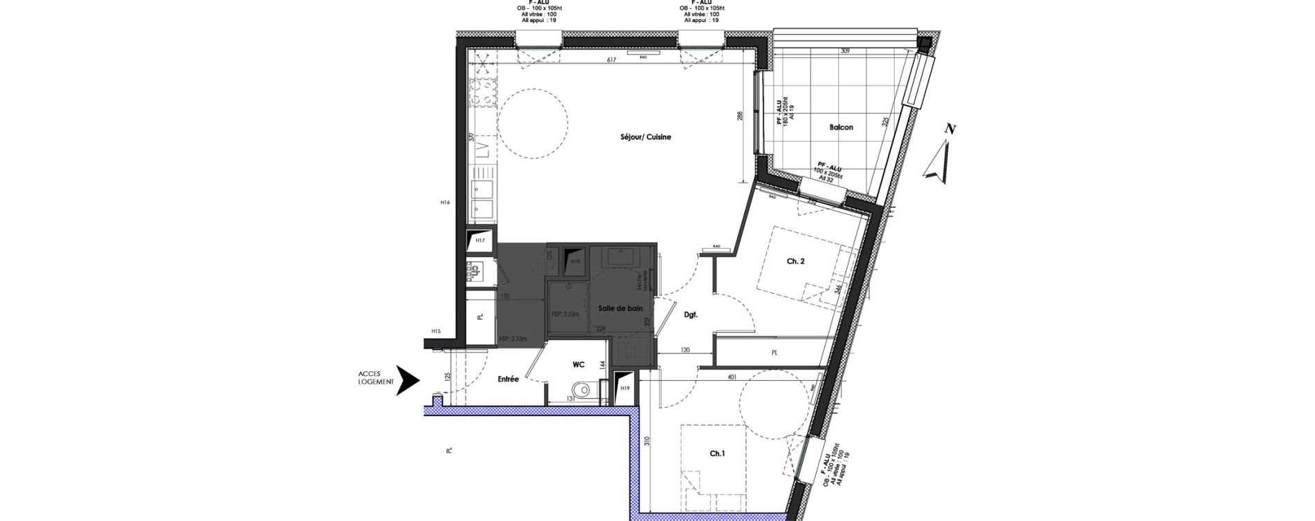 Appartement T3 de 61,31 m2 &agrave; Clermont-Ferrand Blatin