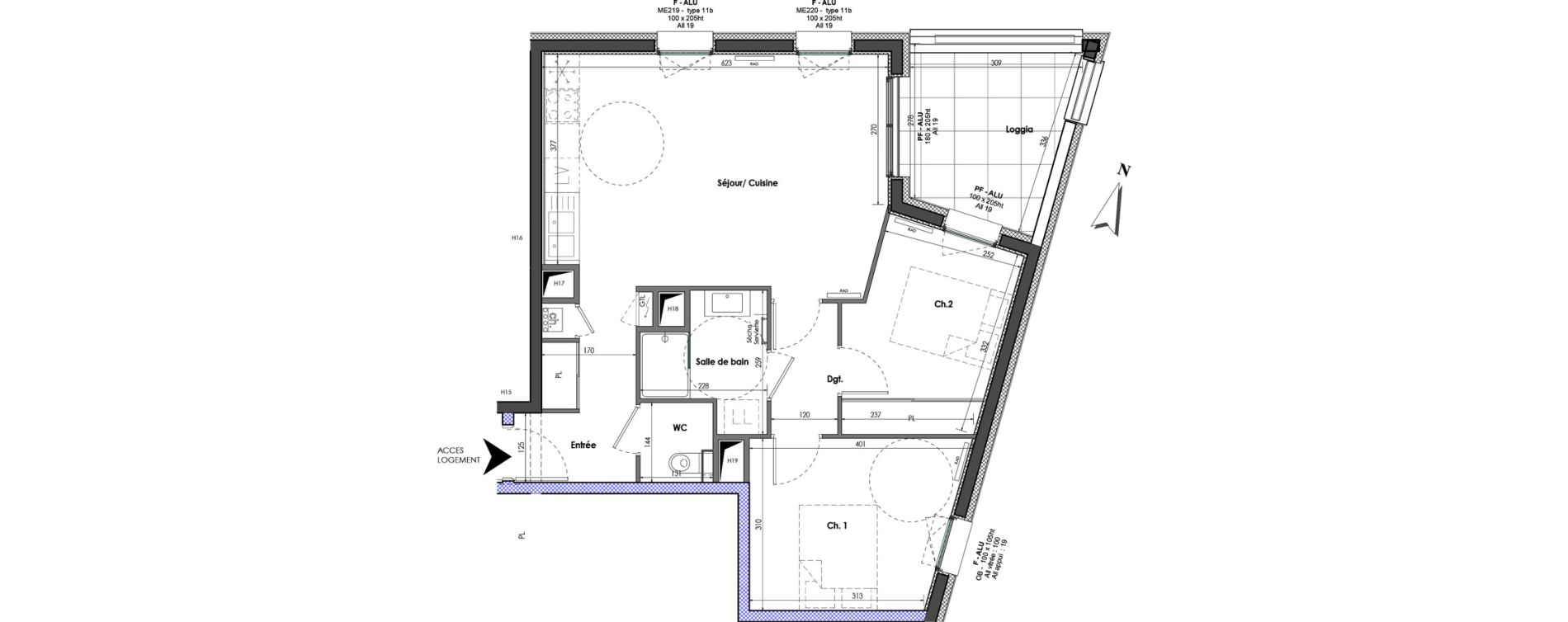 Appartement T3 de 61,31 m2 &agrave; Clermont-Ferrand Blatin