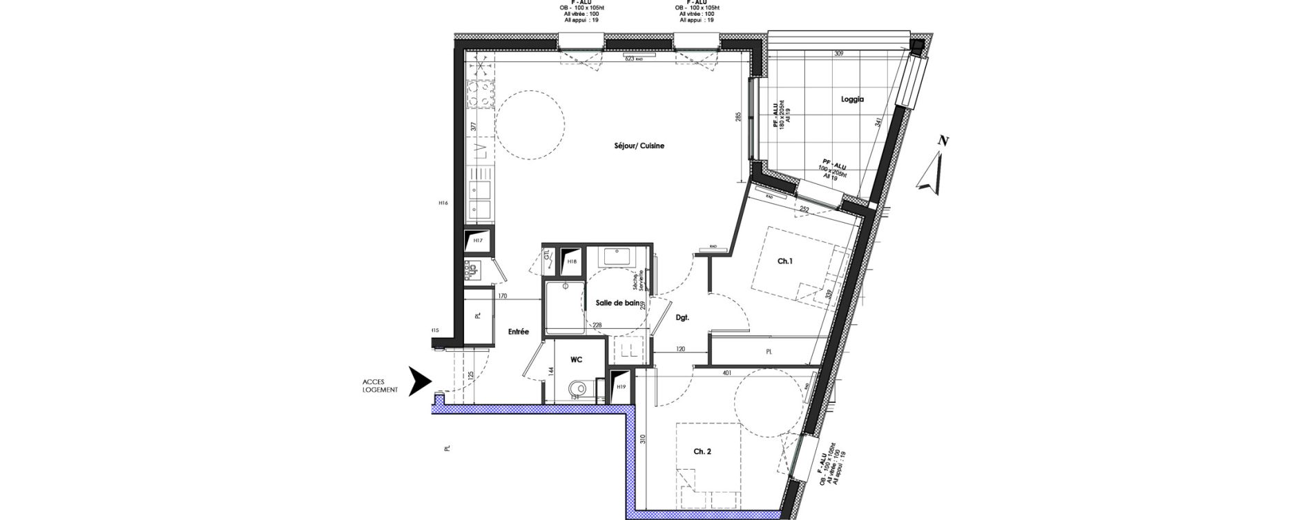 Appartement T3 de 60,97 m2 &agrave; Clermont-Ferrand Blatin