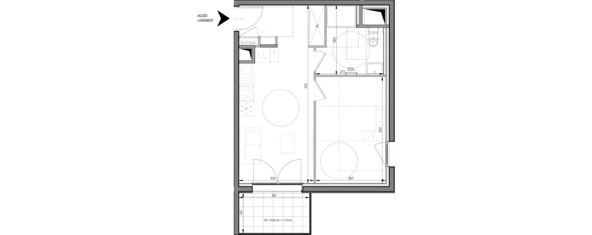 Appartement T2 de 40,31 m2 &agrave; Clermont-Ferrand R&eacute;publique