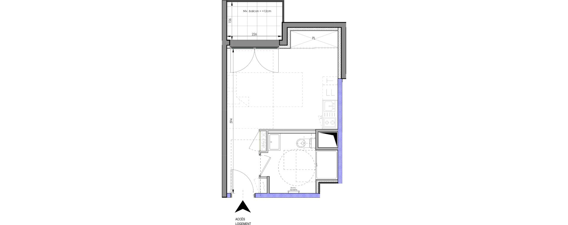 Appartement T1 de 26,35 m2 &agrave; Clermont-Ferrand R&eacute;publique