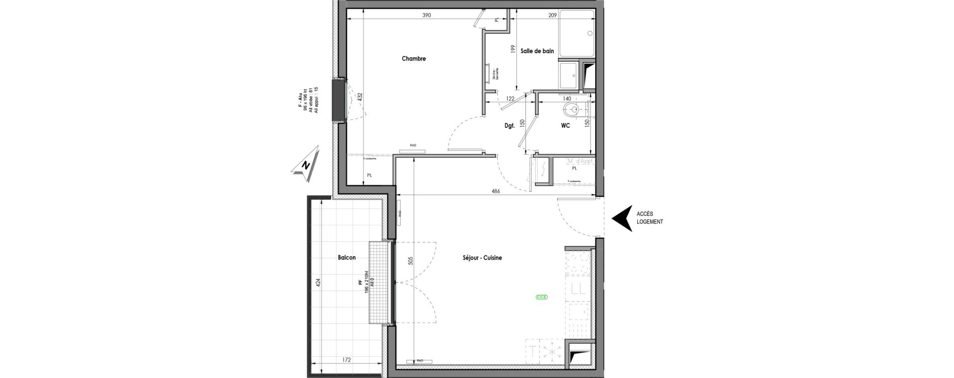 Appartement T2 de 44,94 m2 &agrave; Clermont-Ferrand R&eacute;publique