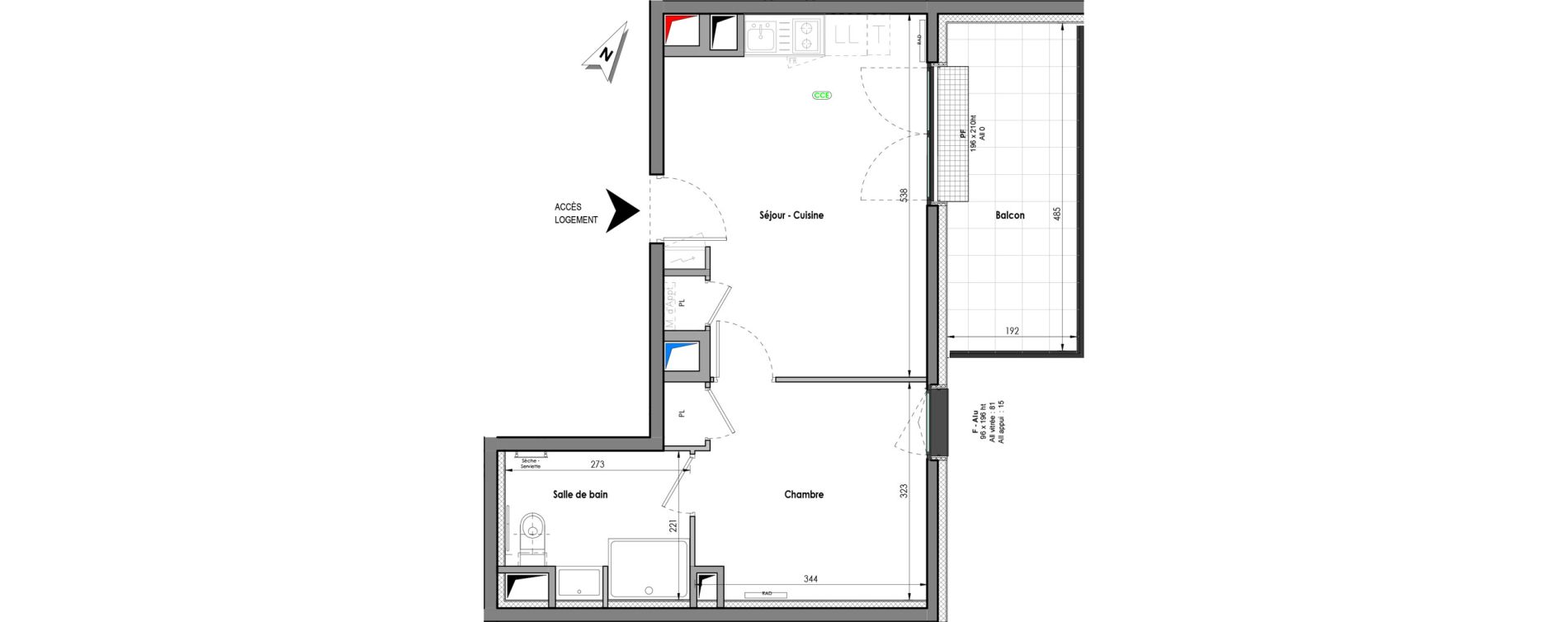 Appartement T2 de 36,40 m2 &agrave; Clermont-Ferrand R&eacute;publique