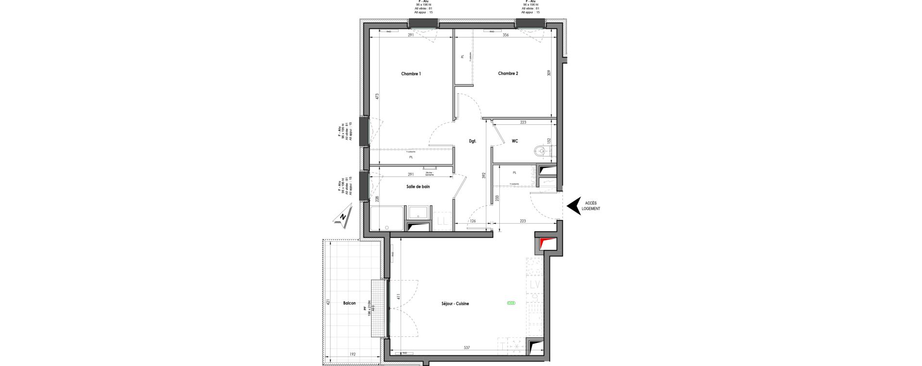 Appartement T3 de 65,64 m2 &agrave; Clermont-Ferrand R&eacute;publique