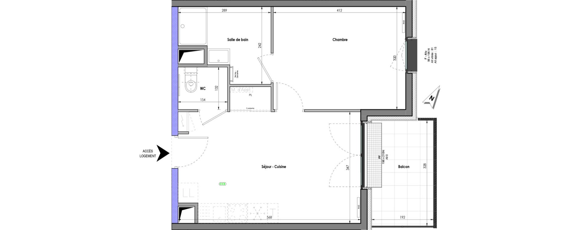 Appartement T2 de 40,78 m2 &agrave; Clermont-Ferrand R&eacute;publique