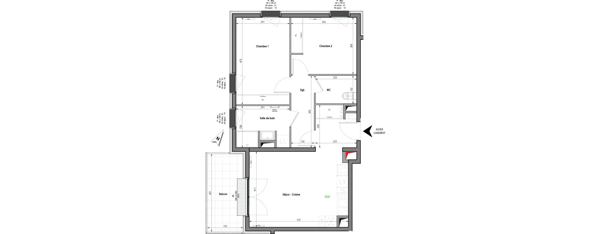 Appartement T3 de 65,64 m2 &agrave; Clermont-Ferrand R&eacute;publique
