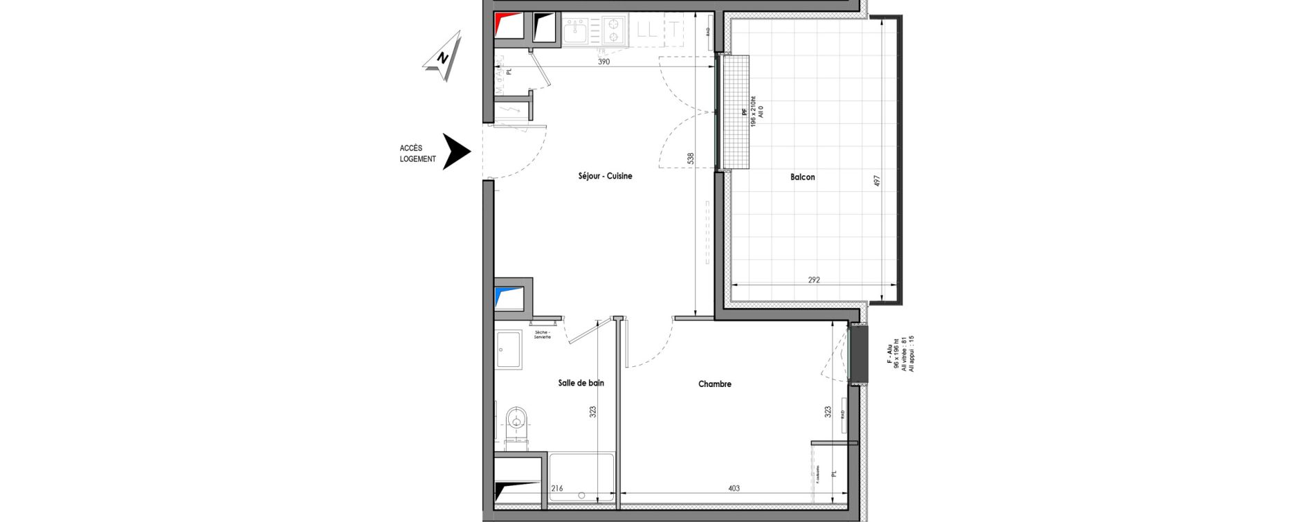 Appartement T2 de 38,54 m2 &agrave; Clermont-Ferrand R&eacute;publique