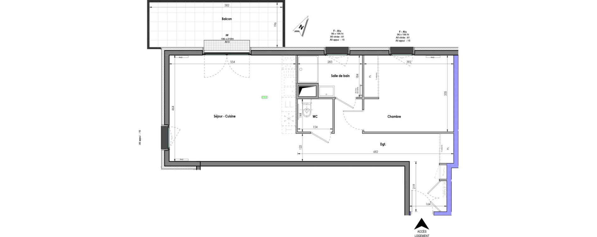 Appartement T2 de 59,26 m2 &agrave; Clermont-Ferrand R&eacute;publique