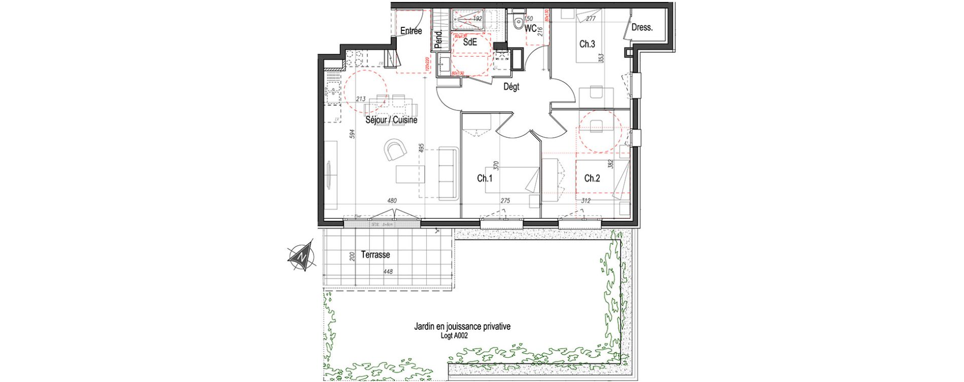 Appartement T4 de 74,38 m2 &agrave; Clermont-Ferrand Oradou