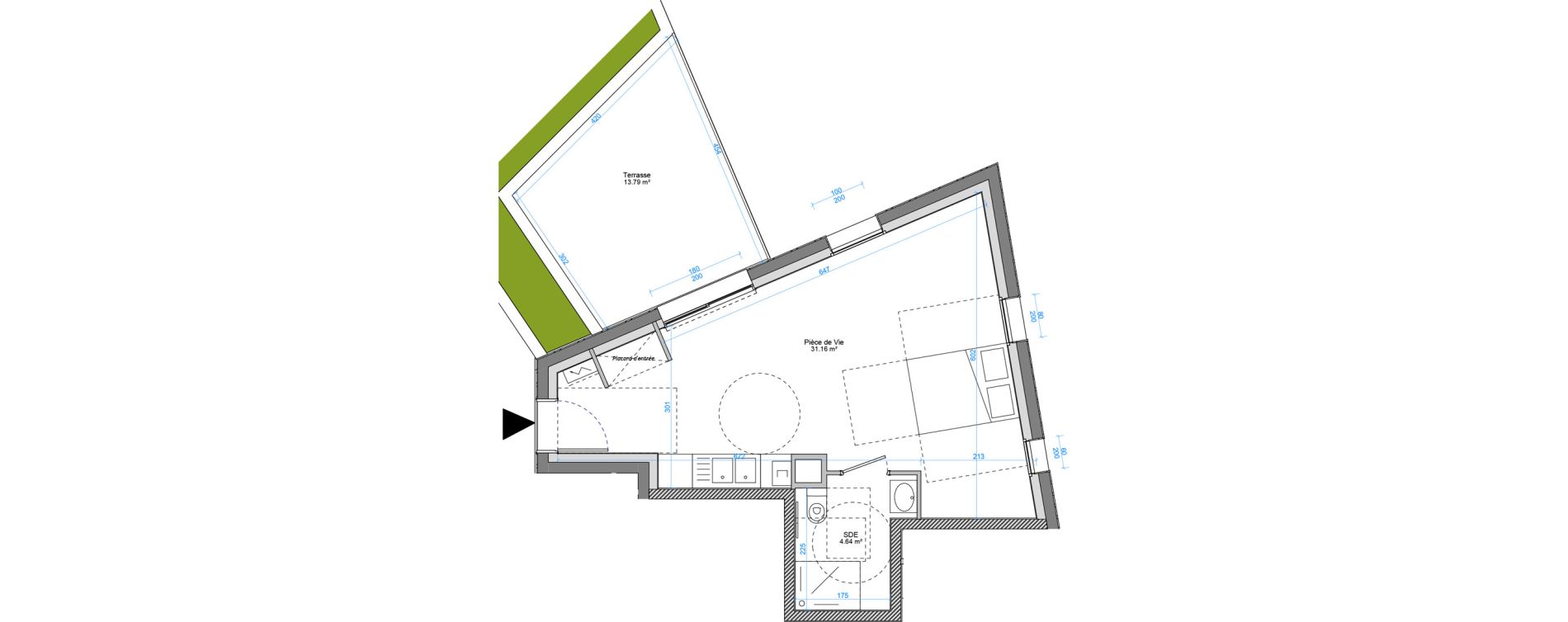 Appartement T1 de 35,80 m2 &agrave; Clermont-Ferrand Saint alyre