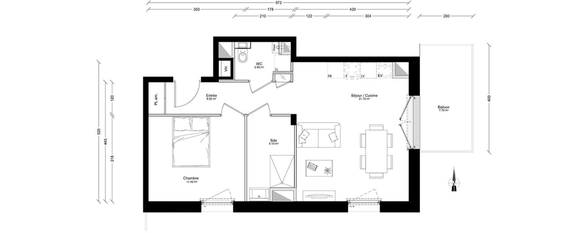 Appartement T2 de 47,80 m2 &agrave; Clermont-Ferrand Centre