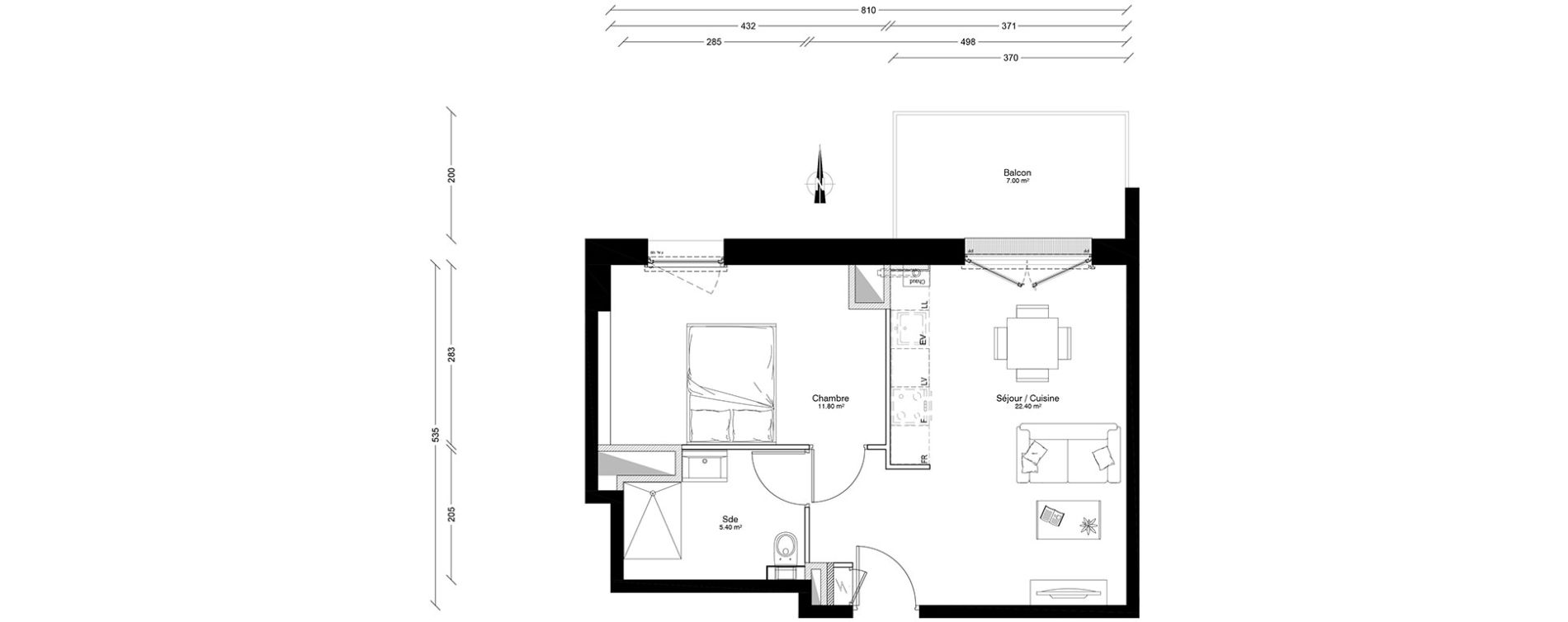 Appartement T2 de 39,60 m2 &agrave; Clermont-Ferrand Centre
