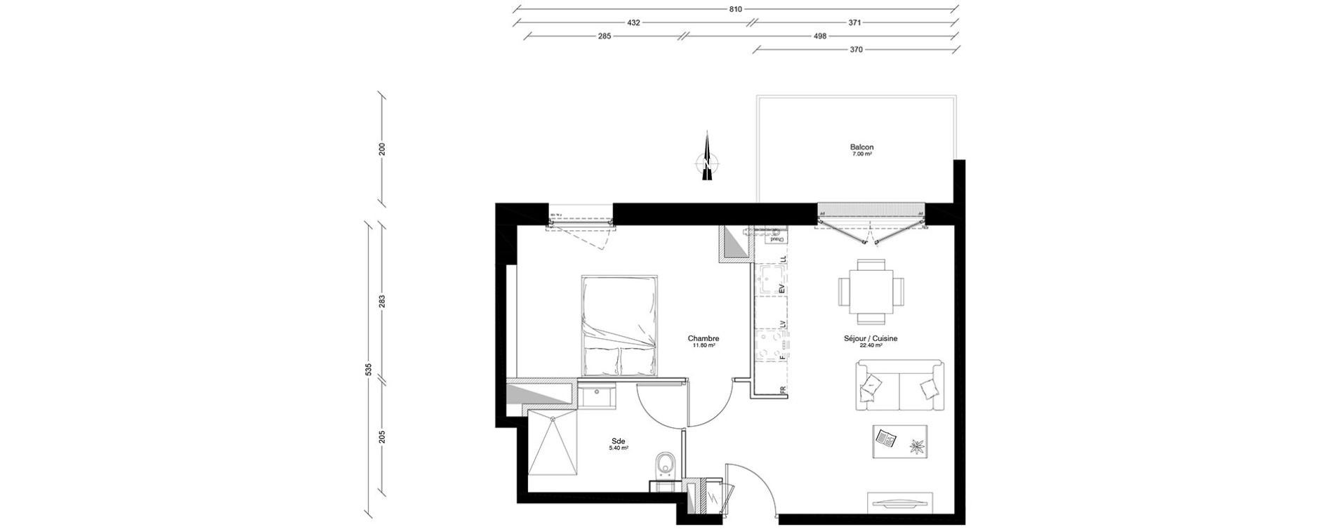 Appartement T2 de 39,60 m2 &agrave; Clermont-Ferrand Centre