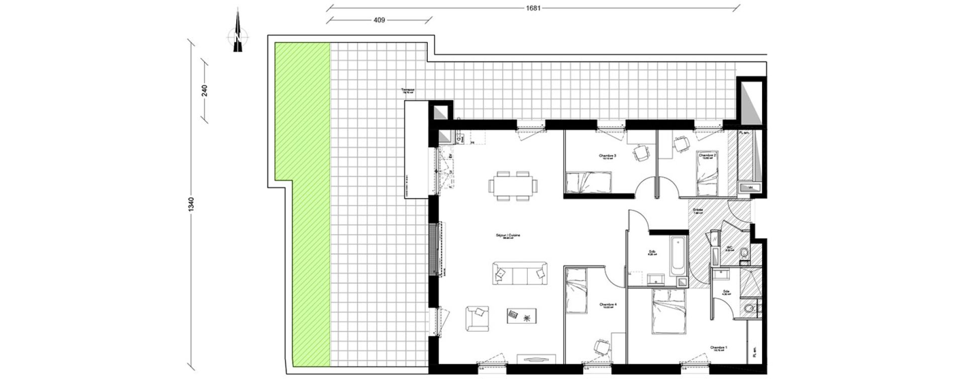 Appartement T5 de 122,80 m2 &agrave; Clermont-Ferrand Centre