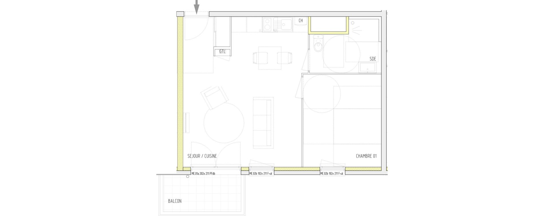 Appartement T2 de 45,10 m2 &agrave; Clermont-Ferrand Saint alyre