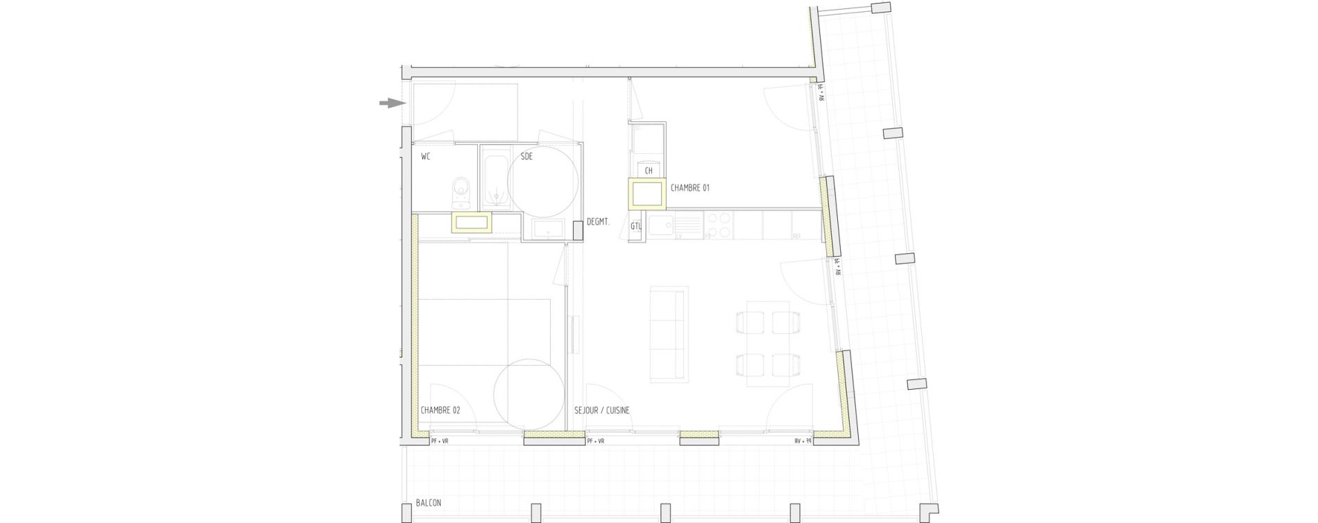 Appartement T3 de 62,80 m2 &agrave; Clermont-Ferrand Saint alyre