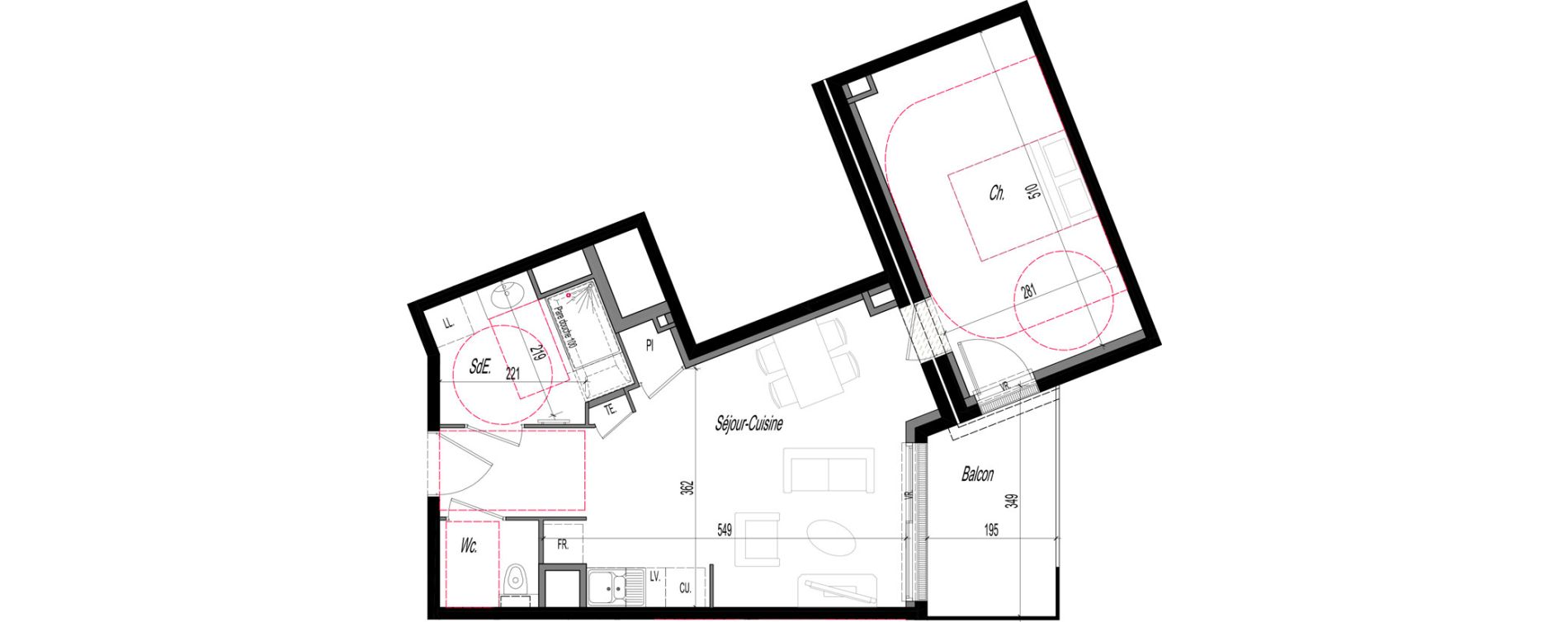 Appartement T2 de 44,75 m2 &agrave; Clermont-Ferrand R&eacute;publique