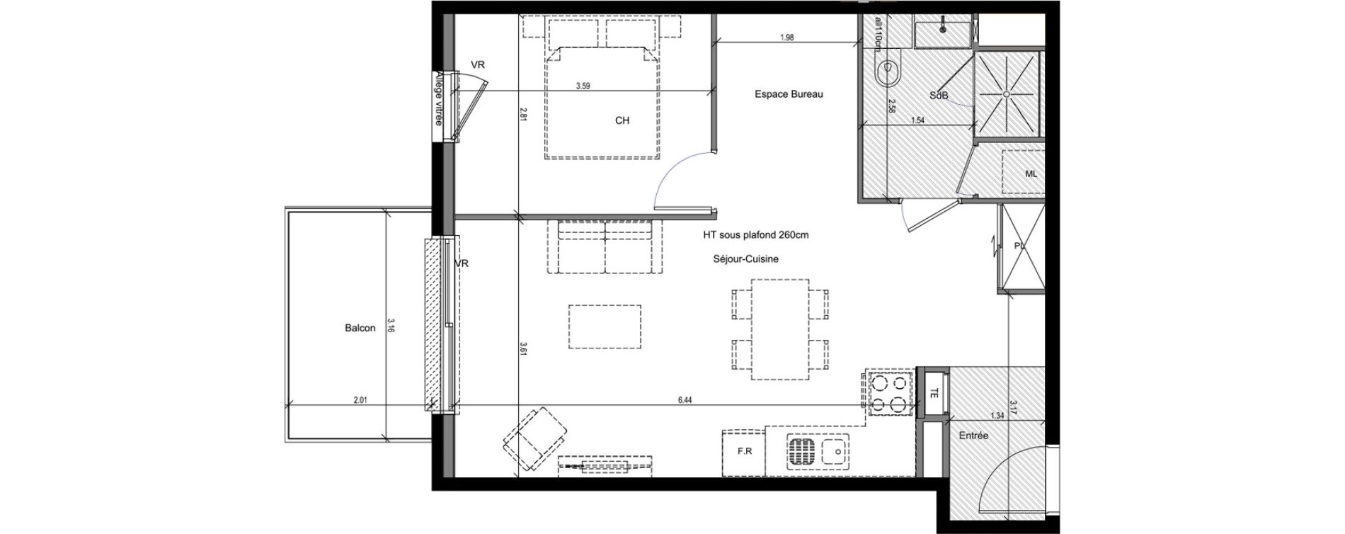 Appartement T2 de 52,10 m2 &agrave; Clermont-Ferrand R&eacute;publique