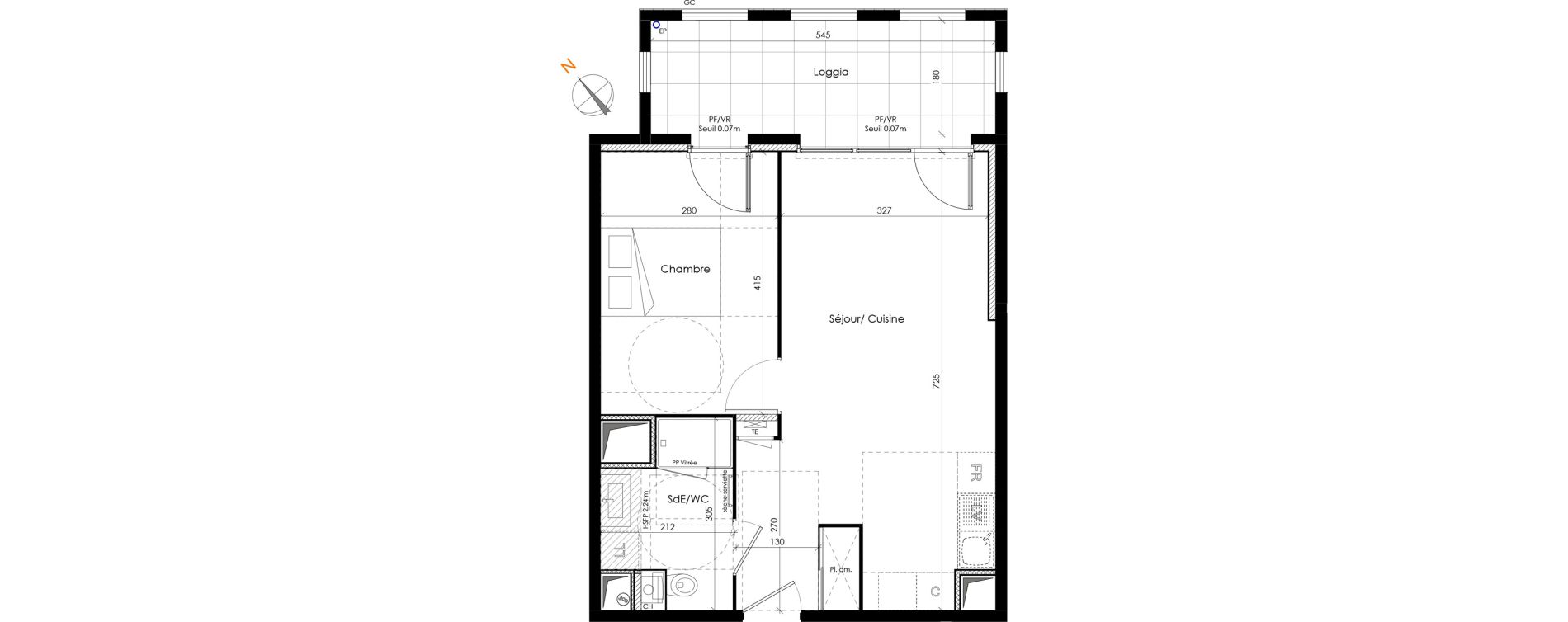 Appartement T2 de 42,53 m2 &agrave; Clermont-Ferrand R&eacute;publique
