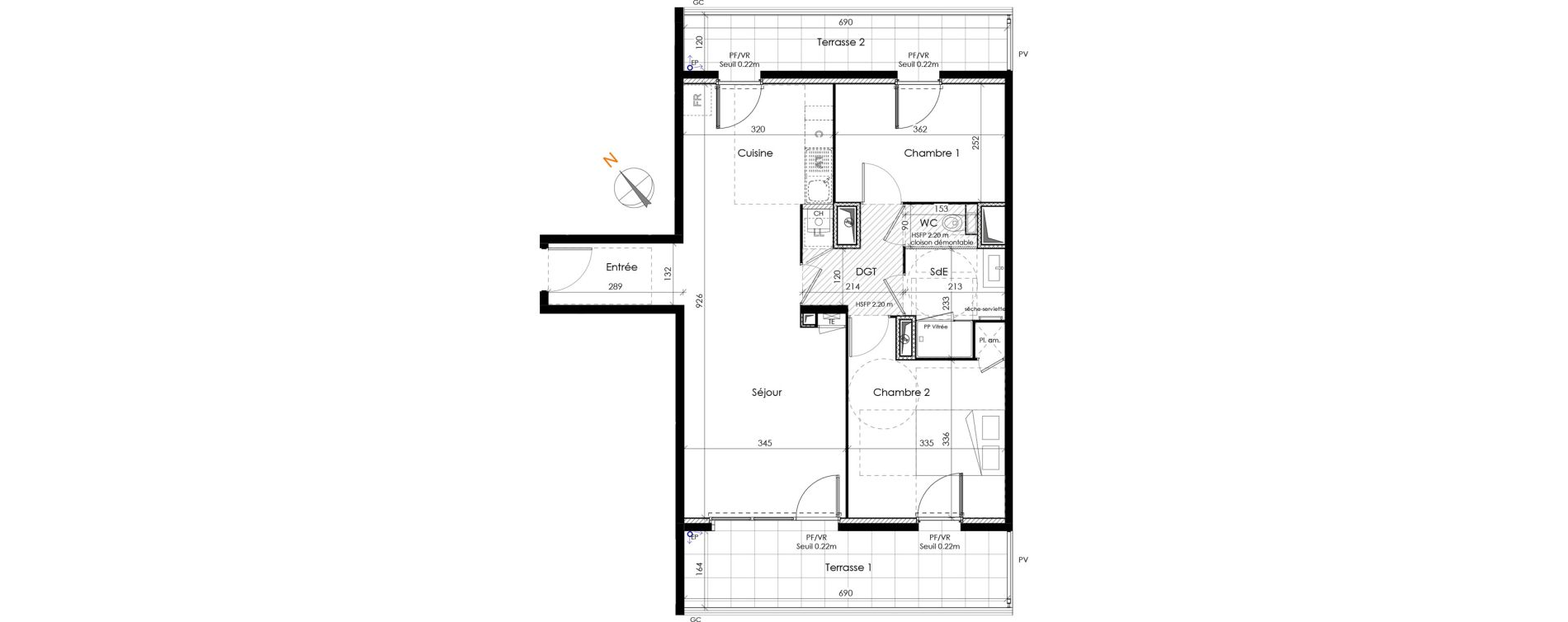 Appartement T3 de 64,22 m2 &agrave; Clermont-Ferrand R&eacute;publique