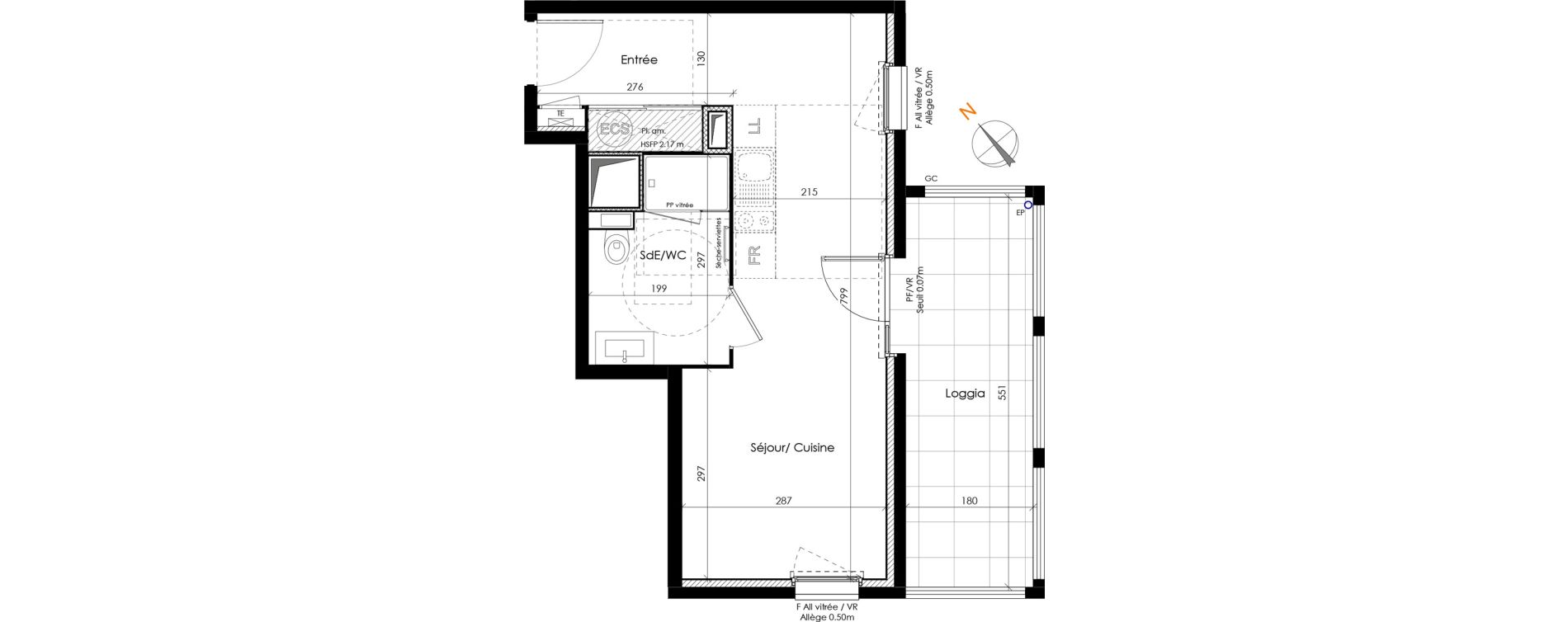 Appartement T1 de 29,27 m2 &agrave; Clermont-Ferrand R&eacute;publique