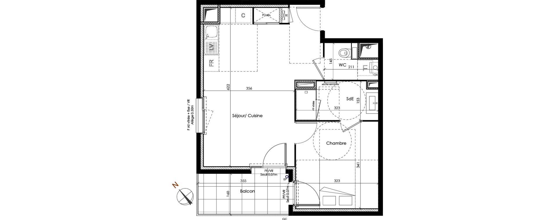 Appartement T2 de 42,67 m2 &agrave; Clermont-Ferrand R&eacute;publique